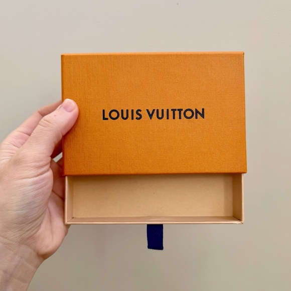 Louis Vuitton LV Drawer Style Saffron Orange Jewelry Gift Box, Blue Pull Tab - Picture 9 of 17